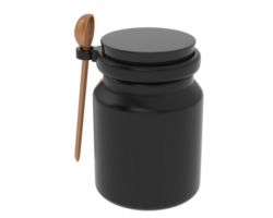 Jar with spoon isolated on background. 3d rendering - illustration png