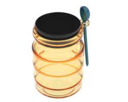 Jar with spoon isolated on background. 3d rendering - illustration png