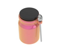 Jar with spoon isolated on background. 3d rendering - illustration png