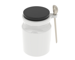 Jar with spoon isolated on background. 3d rendering - illustration png