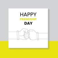 Friendship day background with hands vector