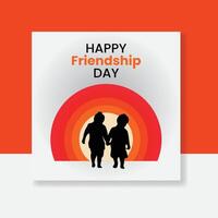 Friendship day background with happy people vector