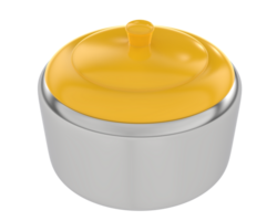 Bowl with lid isolated on background. 3d rendering - illustration png