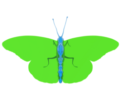 juguete mariposa aislado en antecedentes. 3d representación - ilustración png