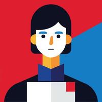Asymmetric and minimalist abstract portrait, diversity concept in flat style vector