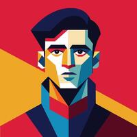 Asymmetric and minimalist abstract portrait, diversity concept in flat style vector