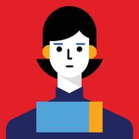 Asymmetric and minimalist abstract portrait, diversity concept in flat style vector