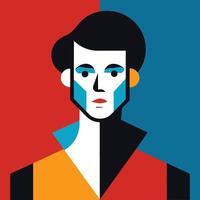 Asymmetric and minimalist abstract portrait, diversity concept in flat style vector