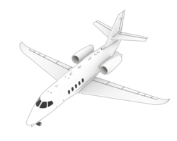 privado avión aislado en antecedentes. 3d representación - ilustración png