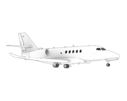 Private airplane isolated on background. 3d rendering - illustration png