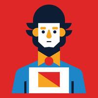 Asymmetric and minimalist abstract portrait, diversity concept in flat style vector