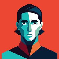 Asymmetric and minimalist abstract portrait, diversity concept in flat style vector