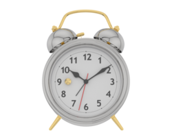 Alarm clock isolated on background. 3d rendering - illustration png