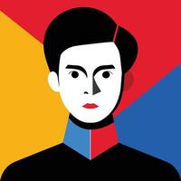 Asymmetric and minimalist abstract portrait, diversity concept in flat style vector