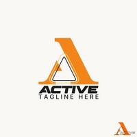 Logo design graphic concept creative premium stock unique abstract letter initial A font triangle line contour Related monogram typography brand vector