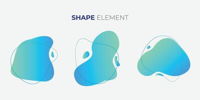 Fluid graphic shape element design background or liquid gradient abstract geometric modern splash halftone wavy set for text copy space, idea of curvy backdrop for flyer or brochure vector