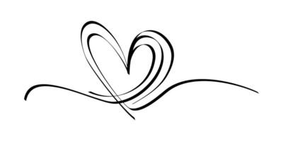 Doodle hearts. hand drawn of heart with line. Isolated on white background vector