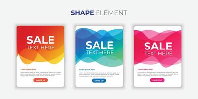 Dynamic modern fluid mobile for sale banners. Sale banner template design, Super sale special offer set. vector