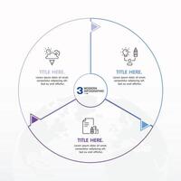 azul tono circulo infografía con 3 pasos, proceso o opciones vector