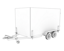 Refrigerated trailer isolated on background. 3d rendering - illustration png