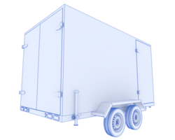 Refrigerated trailer isolated on background. 3d rendering - illustration png