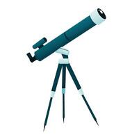 Sepace optical telescopes on a stand and tripod, a large observation, telescope. Illustration of astronomical instruments. vector