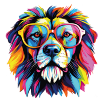 colored lion head png