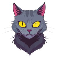 oscuro gato cabeza png