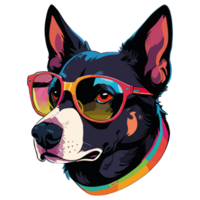 chien tête avec coloré peindre png