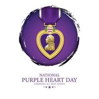 National Purple Heart Day August 7 Background Illustration vector