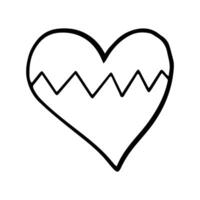 abstract love element. Doodle hearts sketch, heart symbol for Valentine's Day. vector