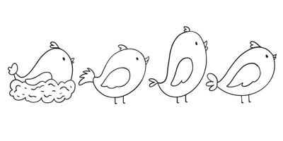 linda pájaro contorno dibujos animados ilustración aislado en blanco antecedentes. animal ilustración para niños colorante libro. vector
