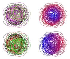 Colorful chaos tangled shape scribble sketch intricate chaotic texture illustration. vector