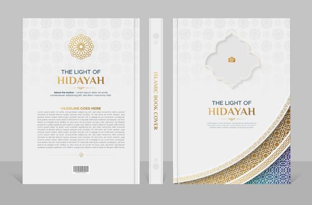 Arabic Islamic style A4 size book cover design with Arabic