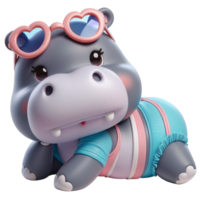 aigénéré hippopotame dessin animé maillot de bain png