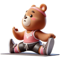 aigenerated bear sitting in a yoga pose png