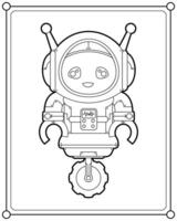 Wheeled robot suitable for children's coloring page illustration vector