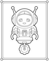 con ruedas robot adecuado para para niños colorante página ilustración vector