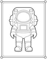 Astronaut in space suitable for children's coloring page illustration vector
