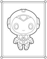 Cute robot suitable for children's coloring page illustration vector