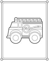 Fire truck or fire engine suitable for children's coloring page illustration vector