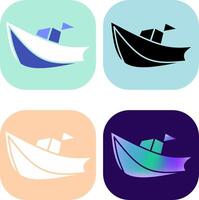 set of boats simple logo in many variant color vector