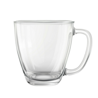 A glass cup with a handle on a transparent background png