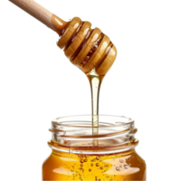 Clear cut sweetness honey jar on transparent background. png