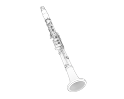 clarinete isolado em fundo. 3d Renderização - ilustração png