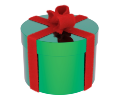 Present box isolated on background. 3d rendering - illustration png