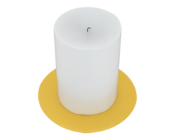 Round candle isolated on background. 3d rendering - illustration png