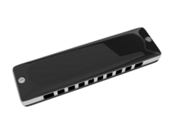 Classic harmonica isolated on background. 3d rendering - illustration png