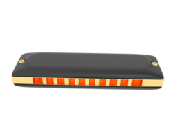 classique harmonica isolé sur Contexte. 3d le rendu - illustration png