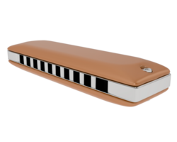 Classic harmonica isolated on background. 3d rendering - illustration png